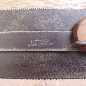 Disston  No, 14 Adjustable  Saw Backsaw Patent 1914